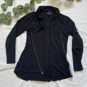 Lumiere black wrap w/ asymmetrical zipper